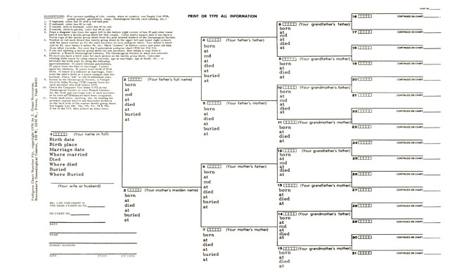 Pedigree Chart, LDS, 5 Gen, Reference Lines, Legal